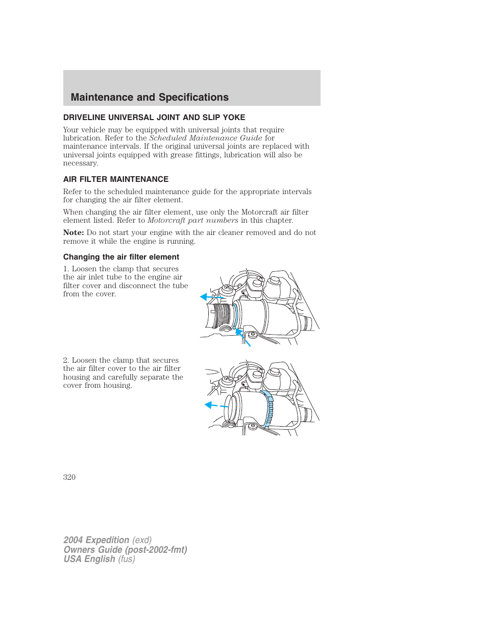 Maintenance and specifications | FORD 2004 Expedition v.3 User Manual | Page 320 / 360