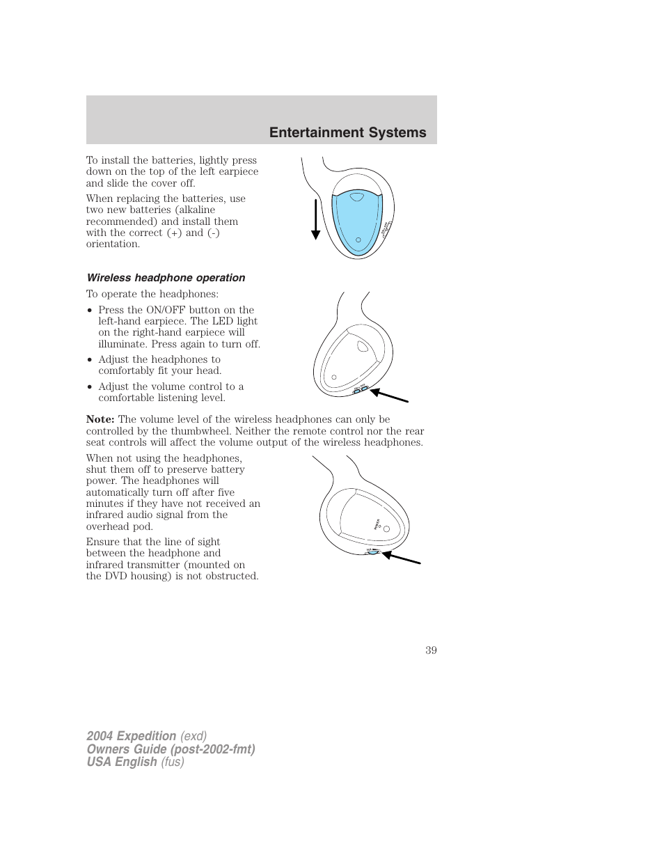 Entertainment systems | FORD 2004 Expedition v.3 User Manual | Page 39 / 360