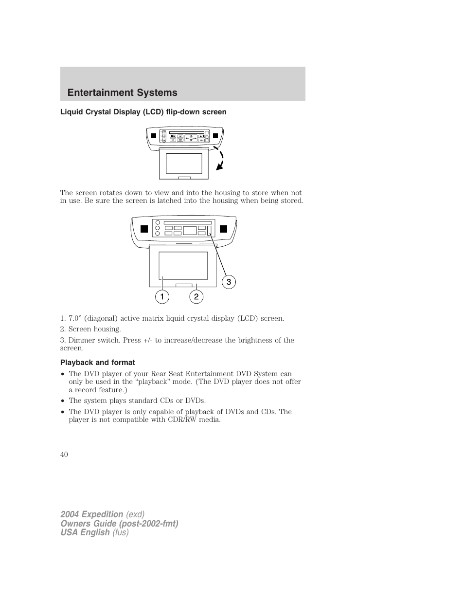 Entertainment systems | FORD 2004 Expedition v.3 User Manual | Page 40 / 360