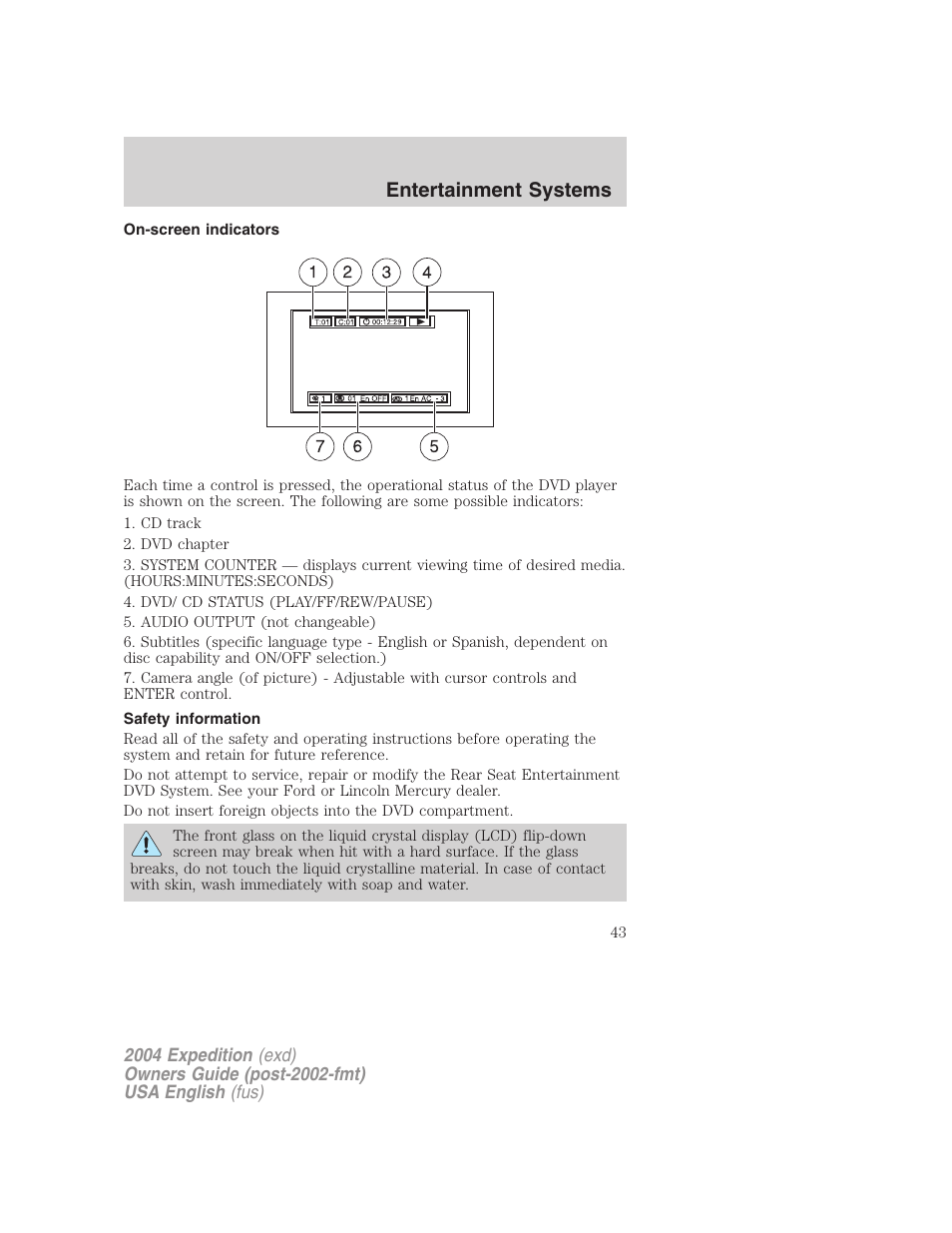 Entertainment systems | FORD 2004 Expedition v.3 User Manual | Page 43 / 360