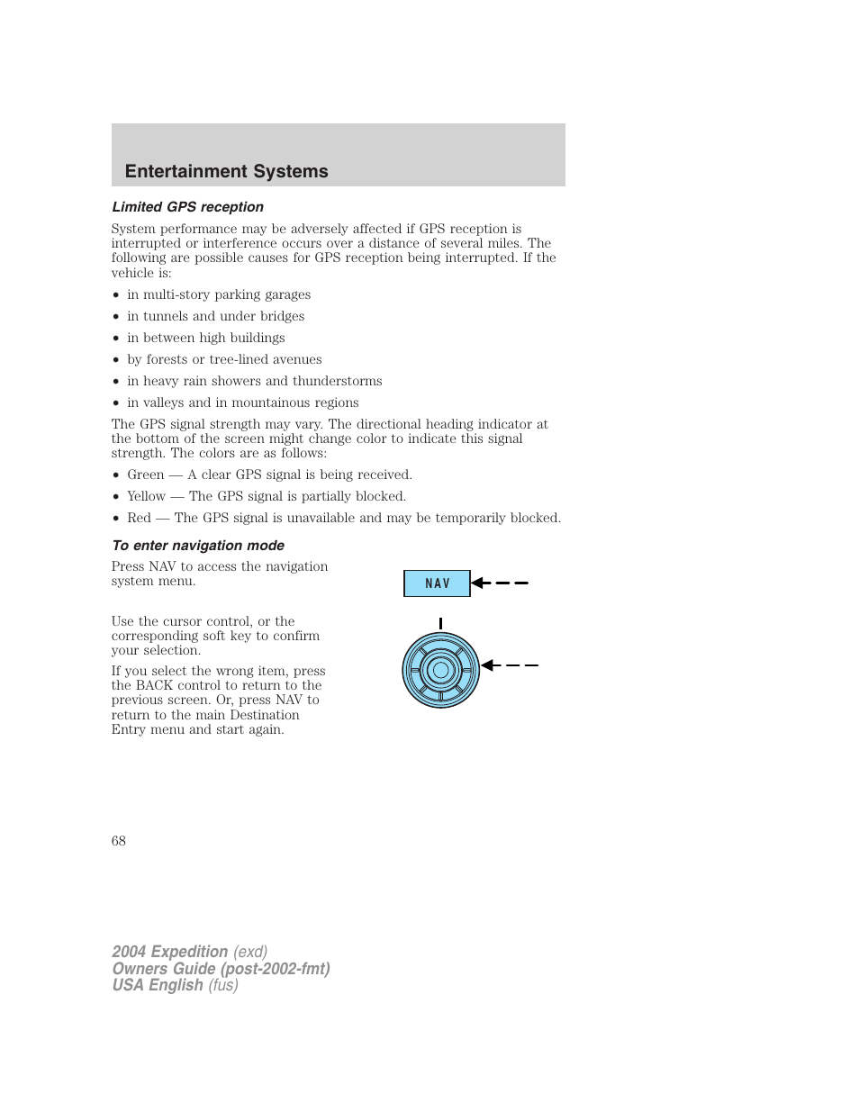 Entertainment systems | FORD 2004 Expedition v.3 User Manual | Page 68 / 360