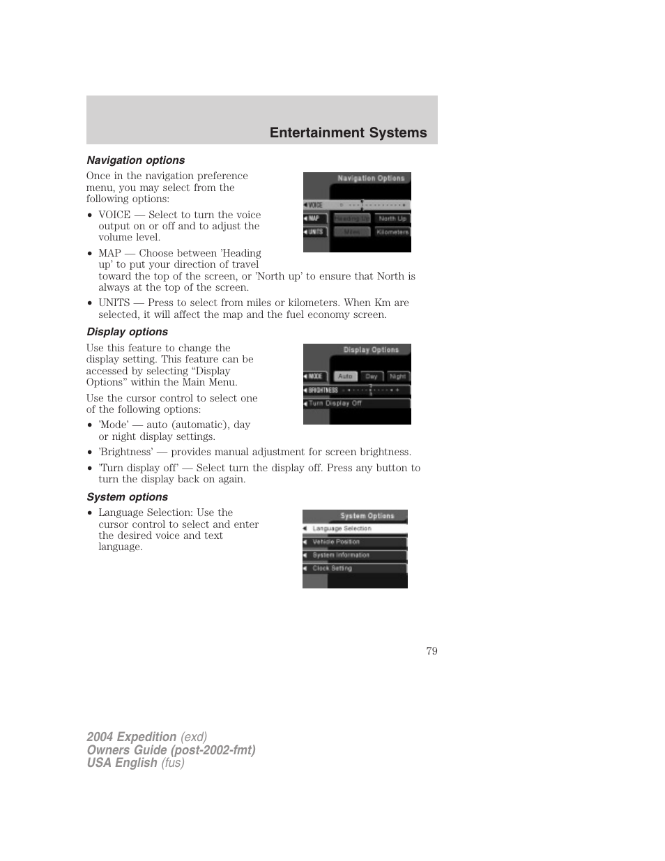 Entertainment systems | FORD 2004 Expedition v.3 User Manual | Page 79 / 360