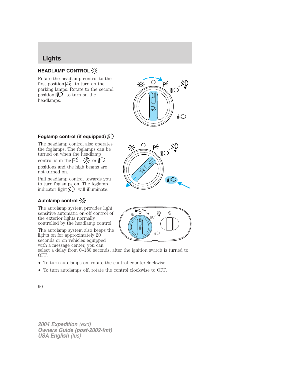 Lights | FORD 2004 Expedition v.3 User Manual | Page 90 / 360