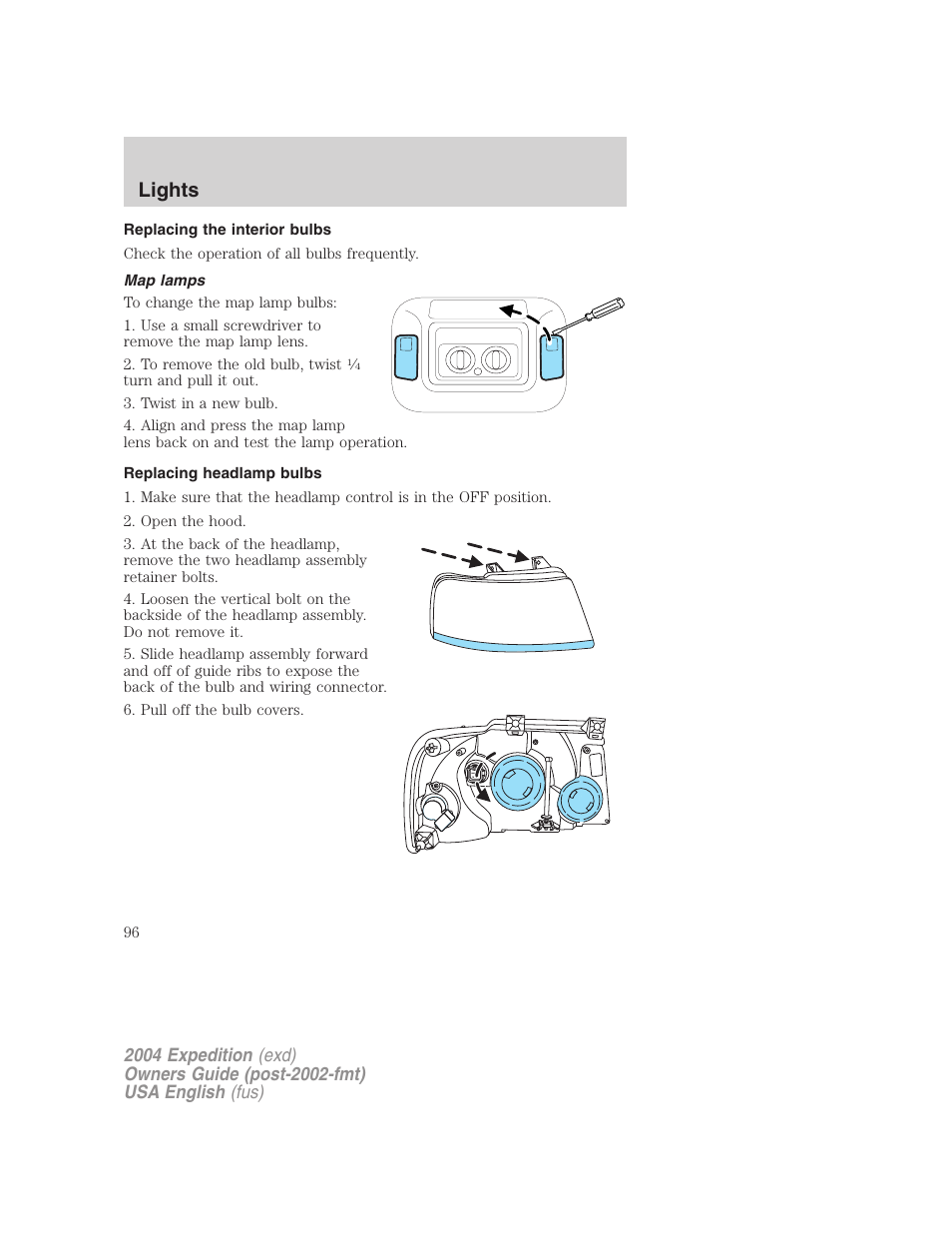 Lights | FORD 2004 Expedition v.3 User Manual | Page 96 / 360