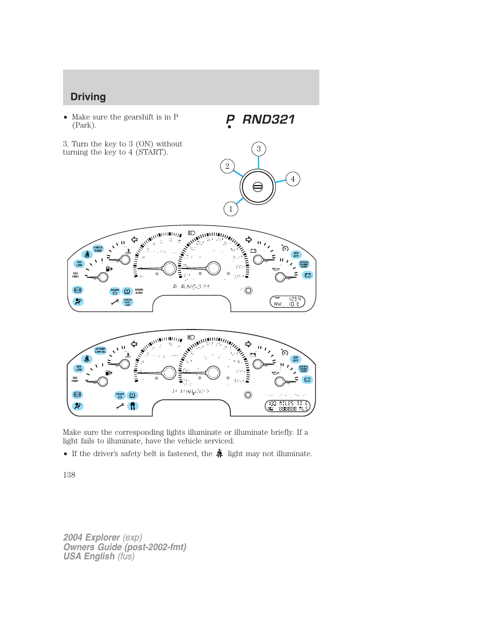 Driving | FORD 2004 Explorer v.1 User Manual | Page 138 / 296