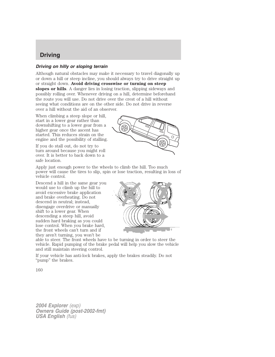 Driving | FORD 2004 Explorer v.1 User Manual | Page 160 / 296