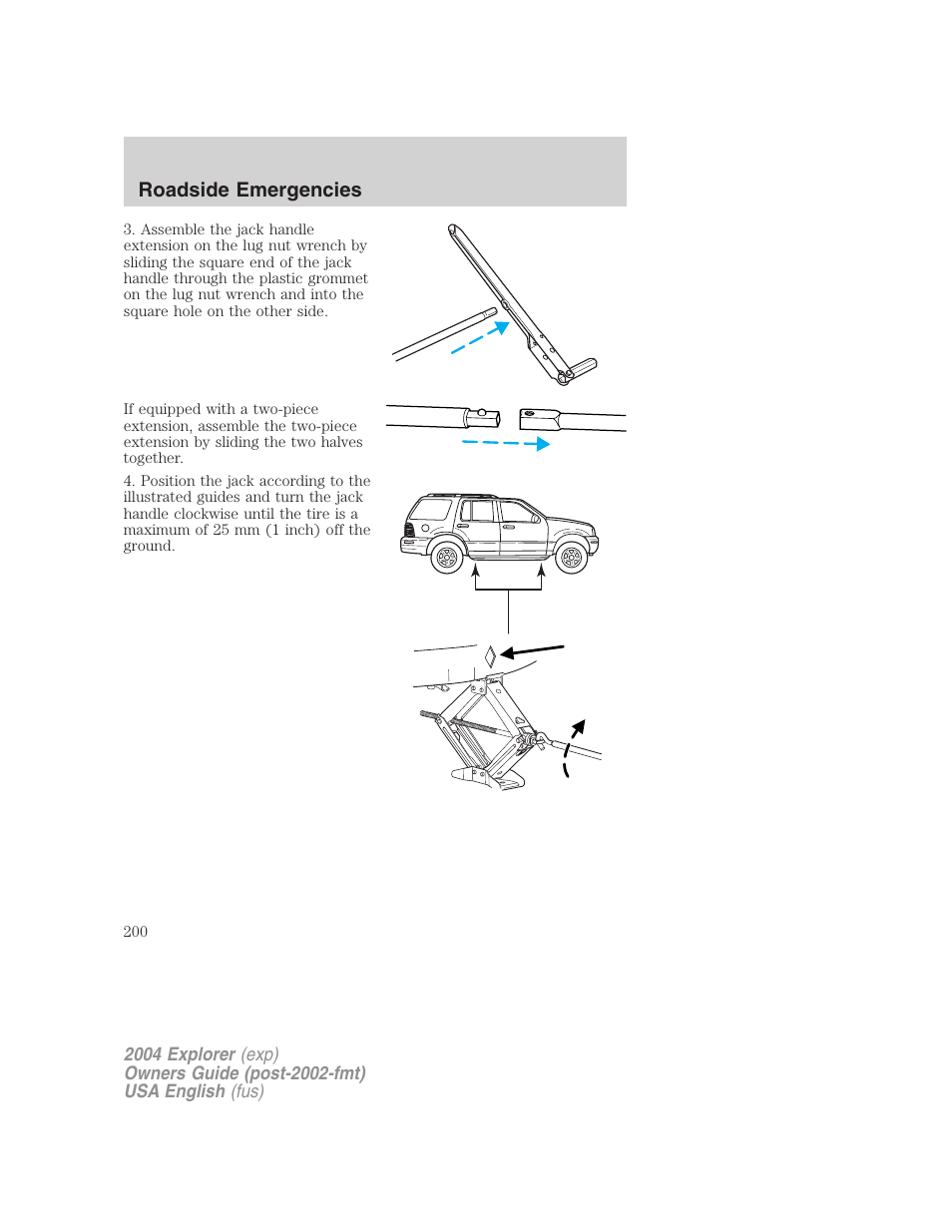 Roadside emergencies | FORD 2004 Explorer v.1 User Manual | Page 200 / 296