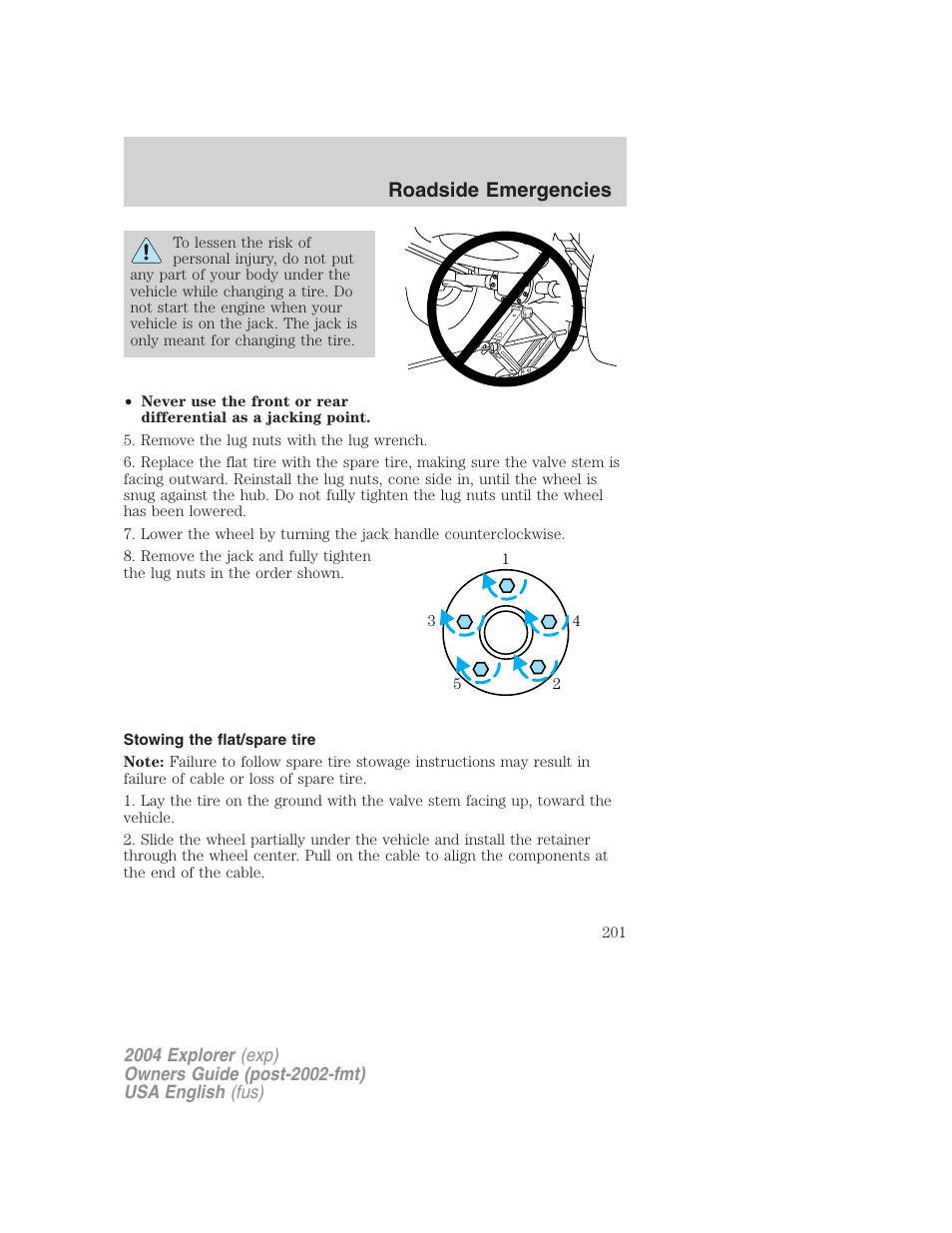 Roadside emergencies | FORD 2004 Explorer v.1 User Manual | Page 201 / 296