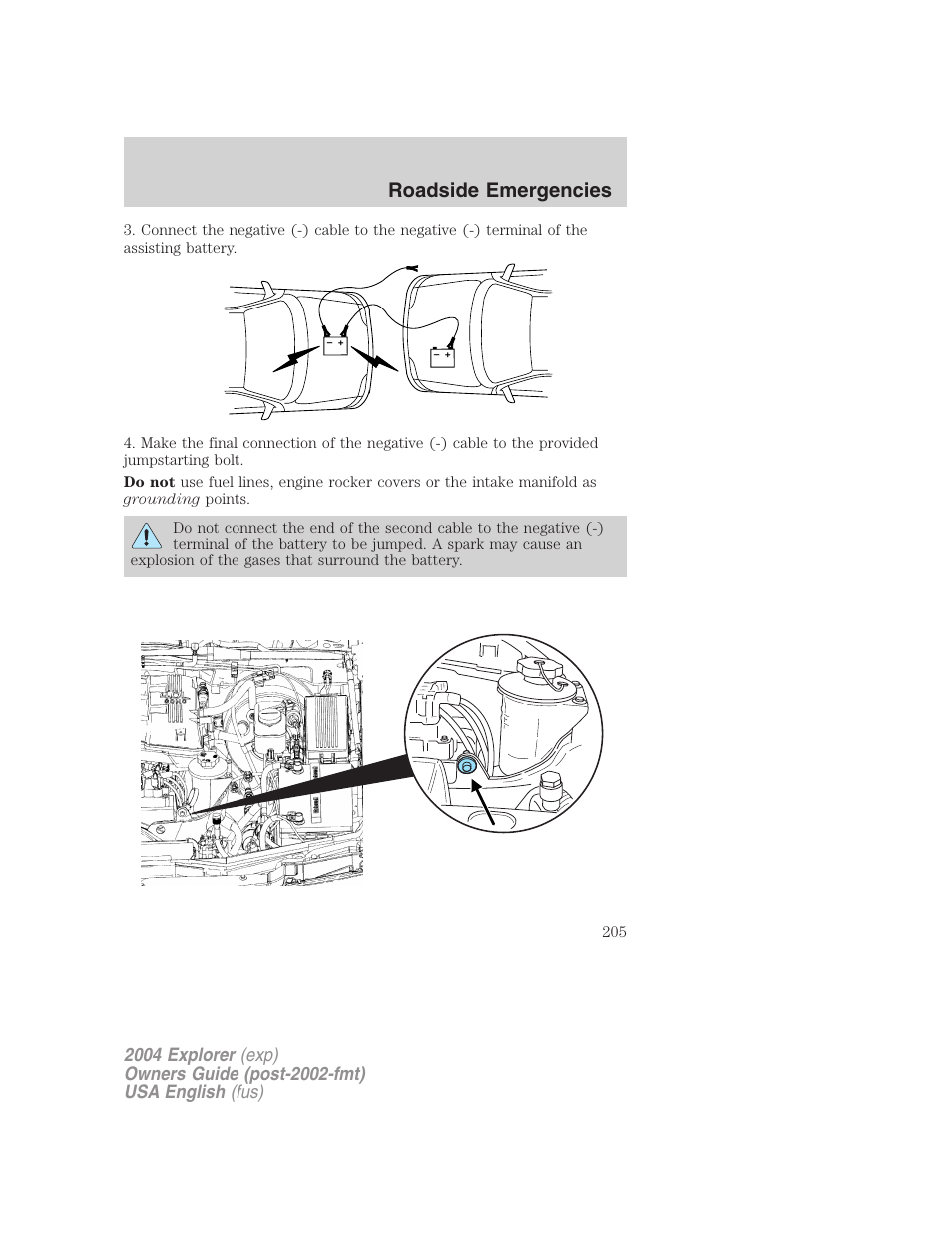 Roadside emergencies | FORD 2004 Explorer v.1 User Manual | Page 205 / 296