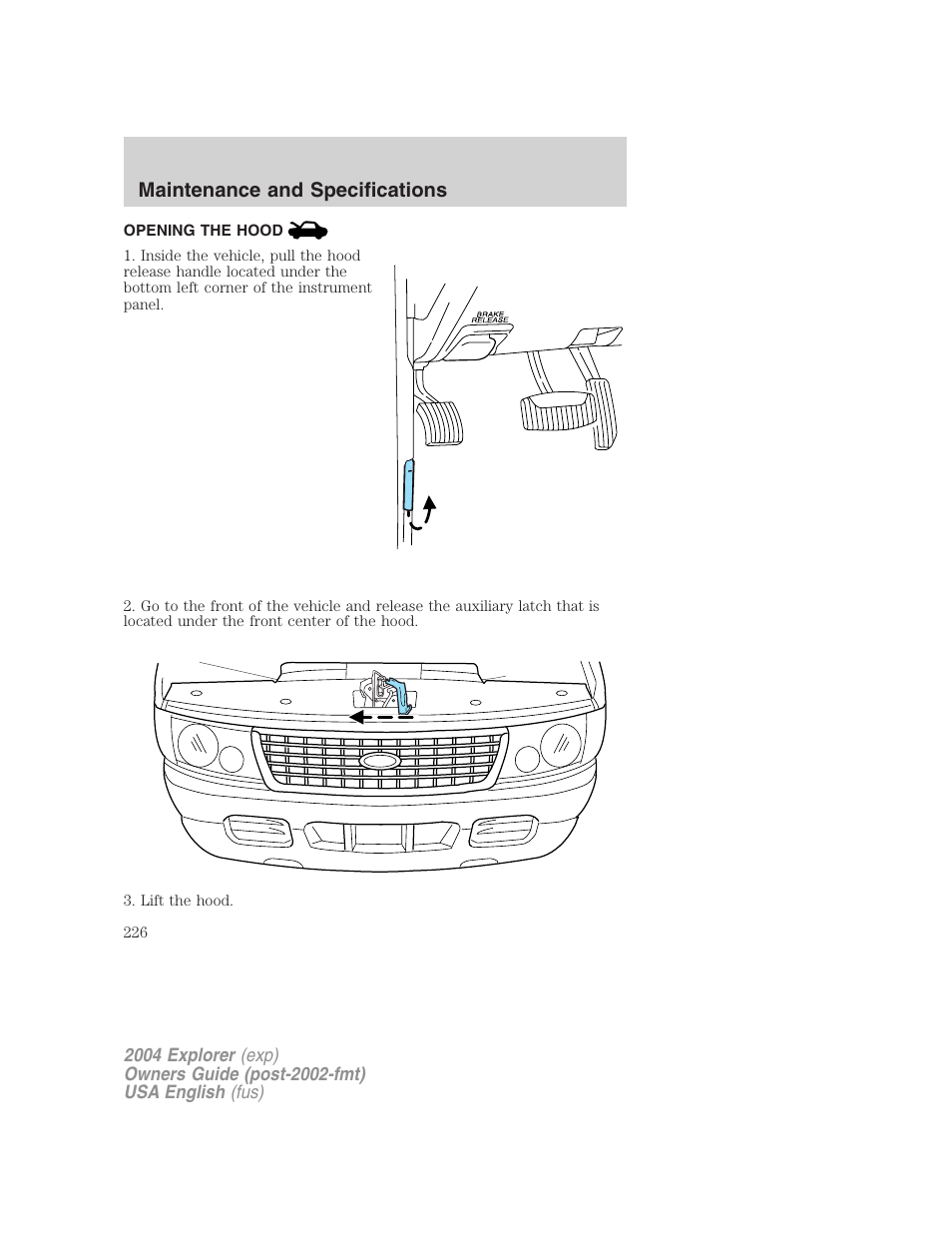 Maintenance and specifications | FORD 2004 Explorer v.1 User Manual | Page 226 / 296