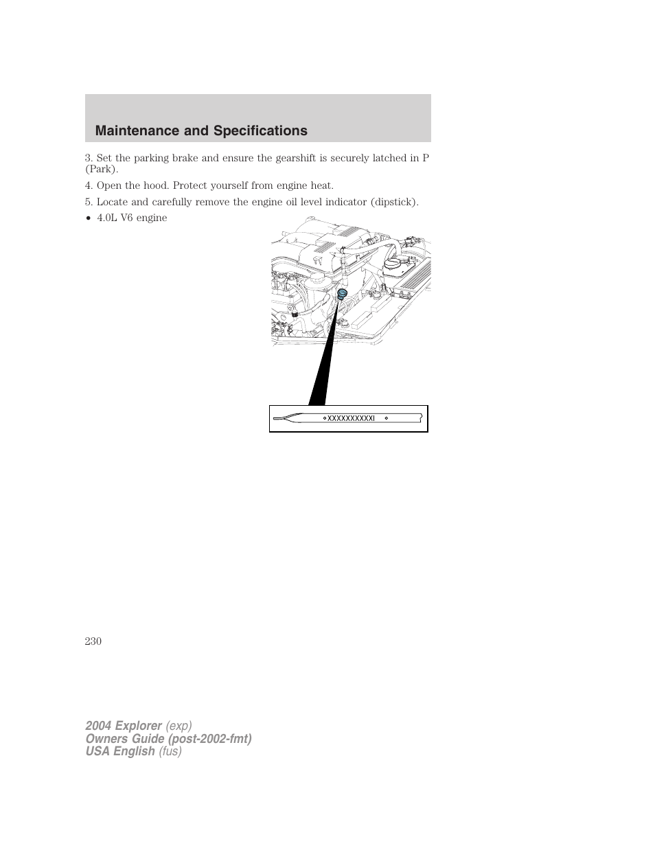 Maintenance and specifications | FORD 2004 Explorer v.1 User Manual | Page 230 / 296