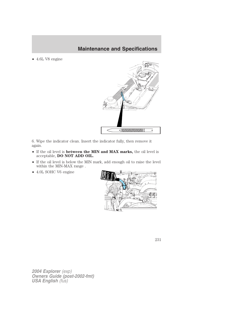 Maintenance and specifications | FORD 2004 Explorer v.1 User Manual | Page 231 / 296