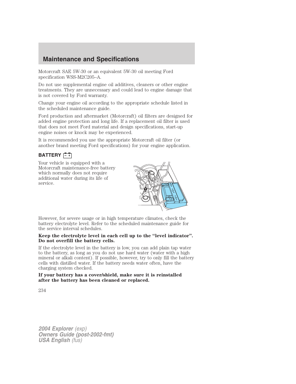 Maintenance and specifications | FORD 2004 Explorer v.1 User Manual | Page 234 / 296