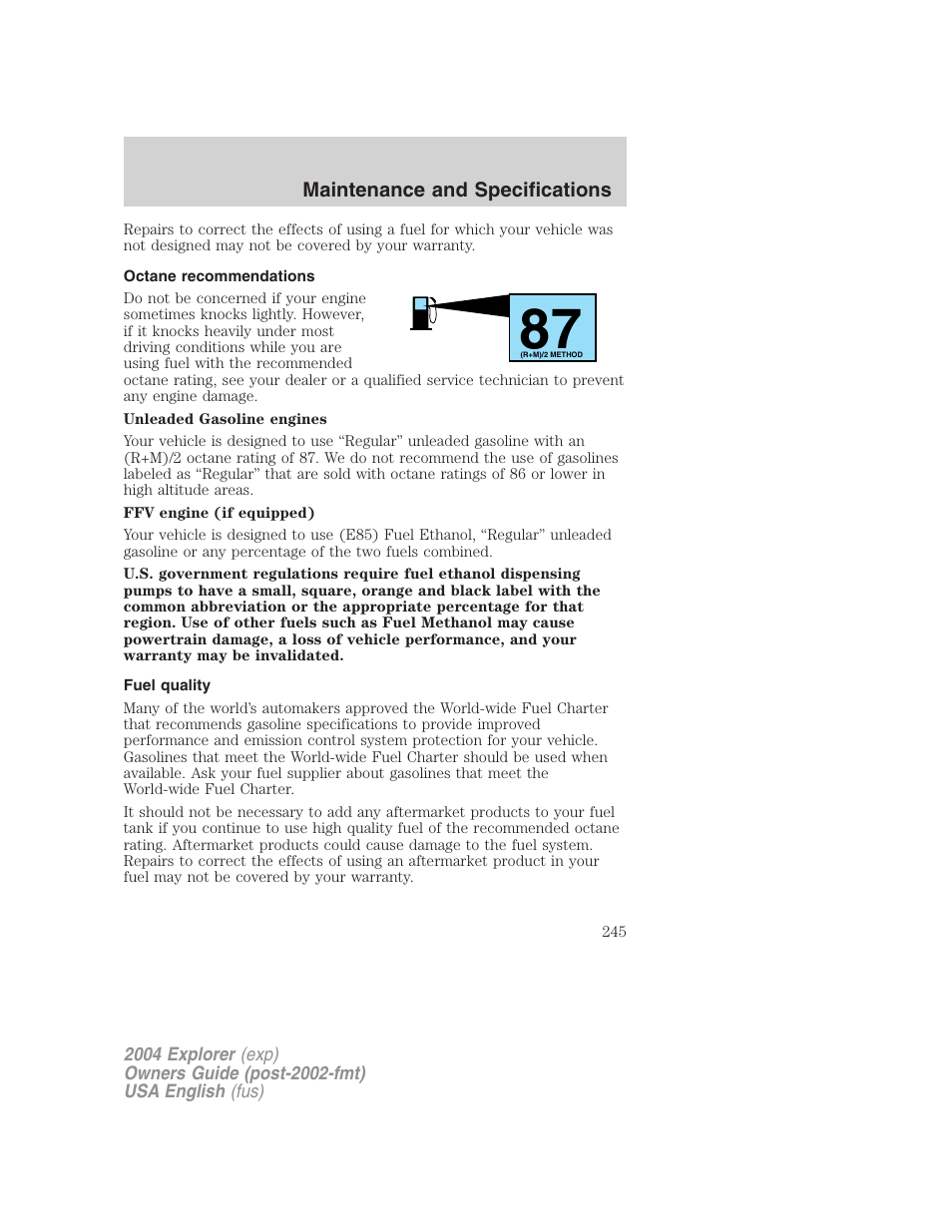 FORD 2004 Explorer v.1 User Manual | Page 245 / 296