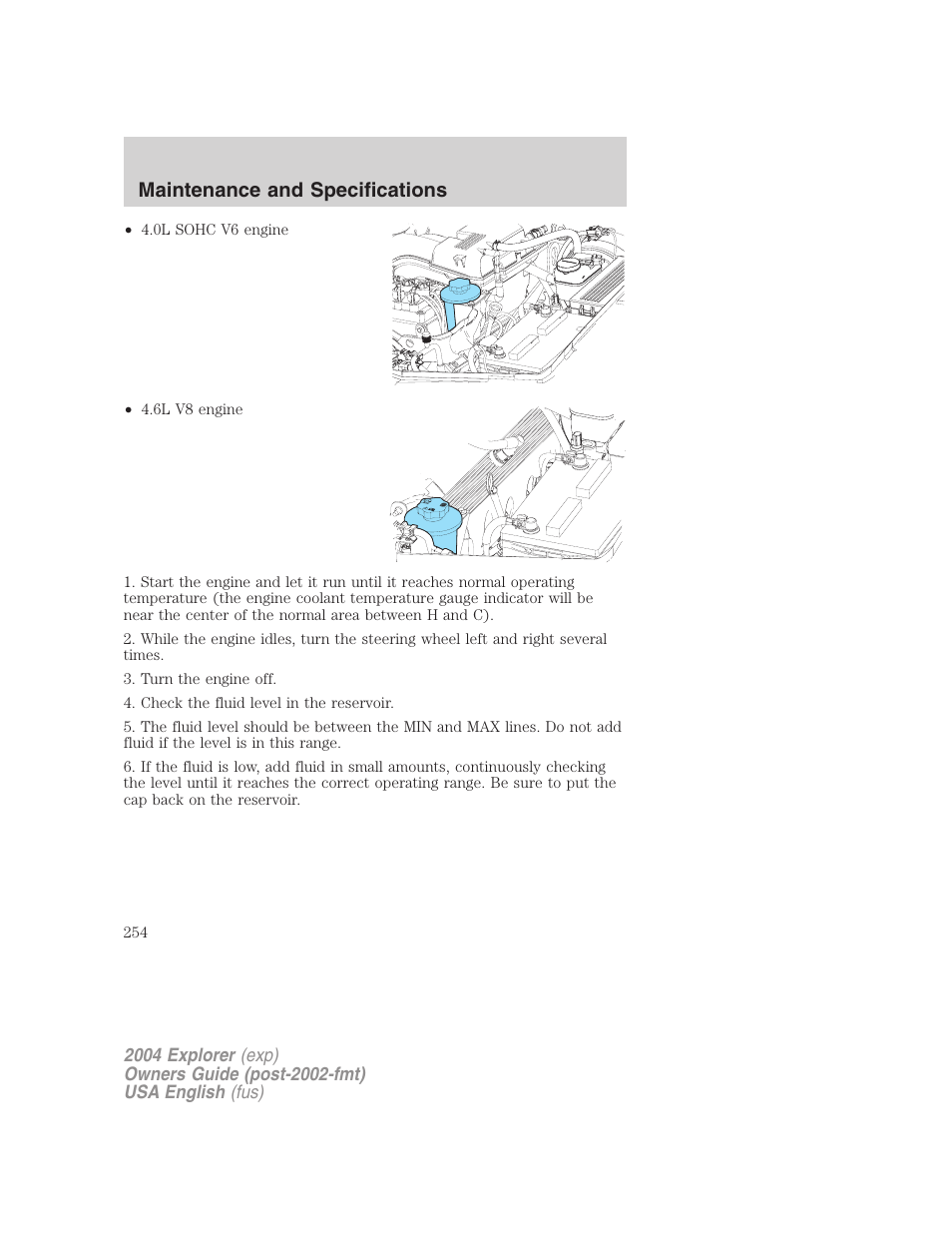 Maintenance and specifications | FORD 2004 Explorer v.1 User Manual | Page 254 / 296