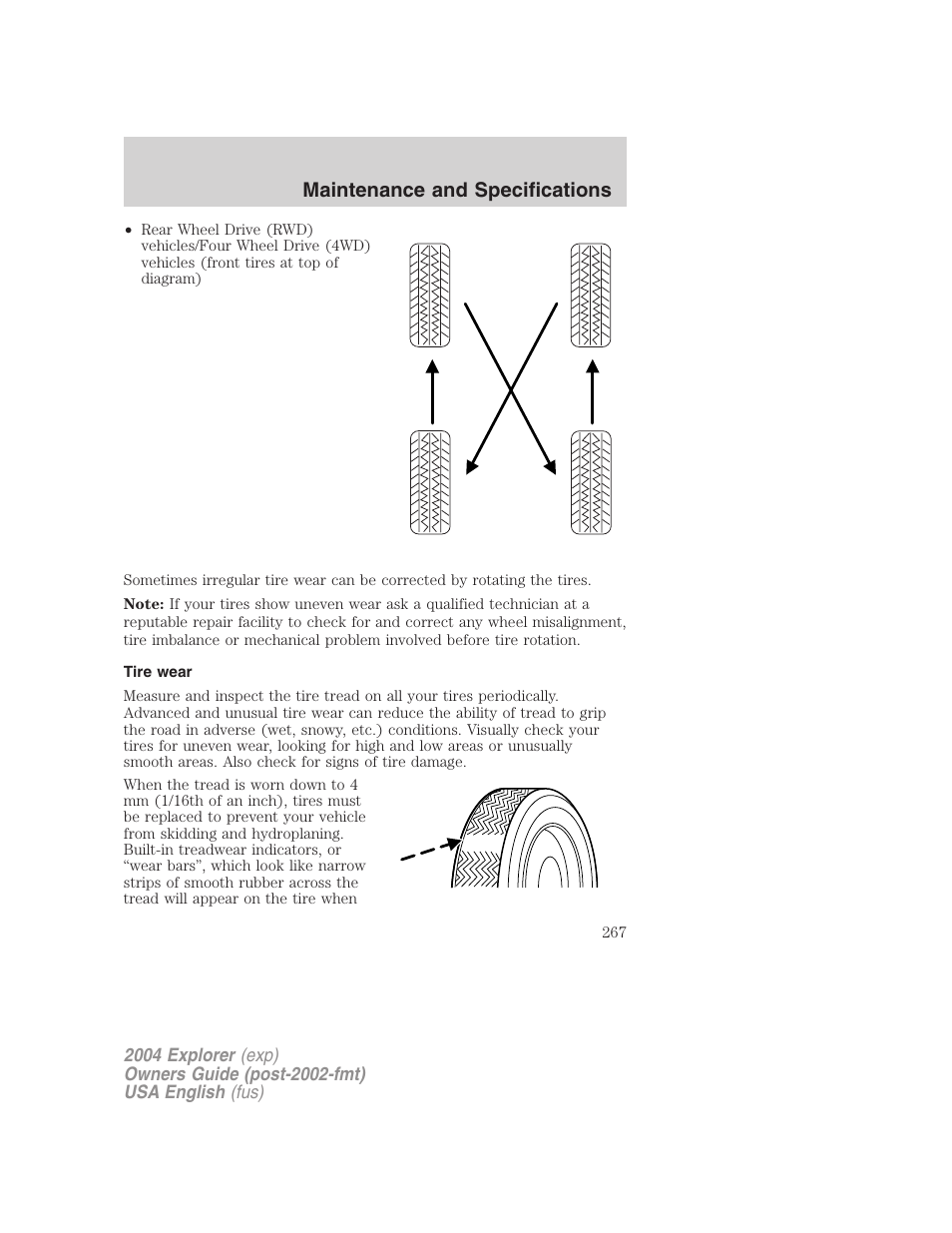 Maintenance and specifications | FORD 2004 Explorer v.1 User Manual | Page 267 / 296