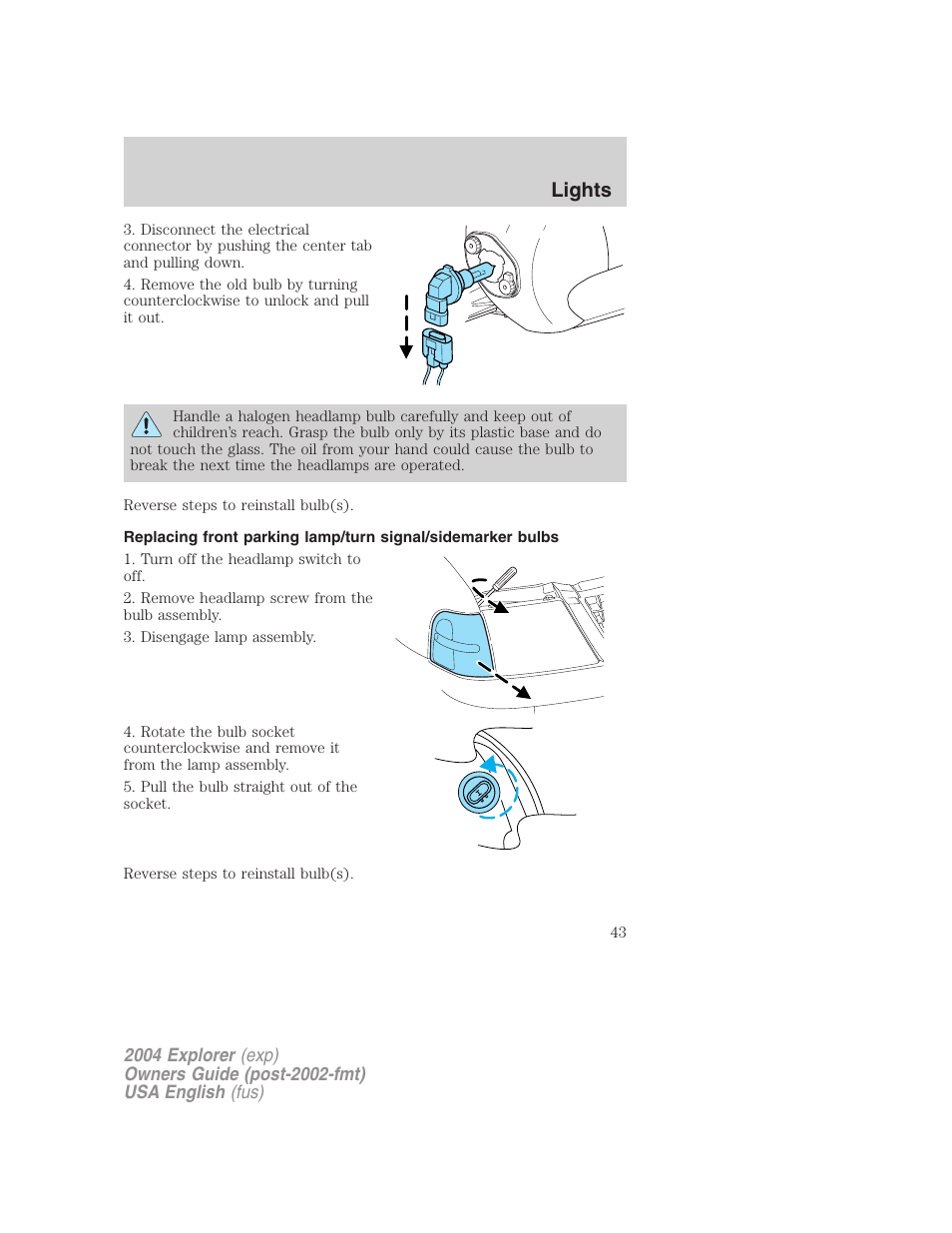 Lights | FORD 2004 Explorer v.1 User Manual | Page 43 / 296