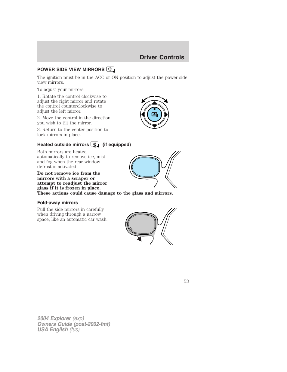 Driver controls | FORD 2004 Explorer v.1 User Manual | Page 53 / 296