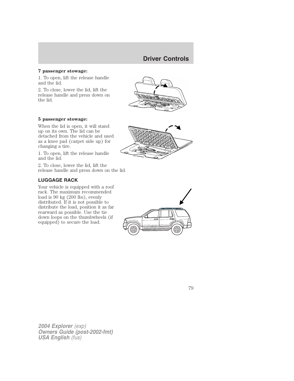 Driver controls | FORD 2004 Explorer v.1 User Manual | Page 79 / 296