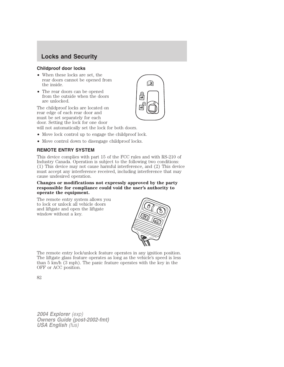 Locks and security | FORD 2004 Explorer v.1 User Manual | Page 82 / 296