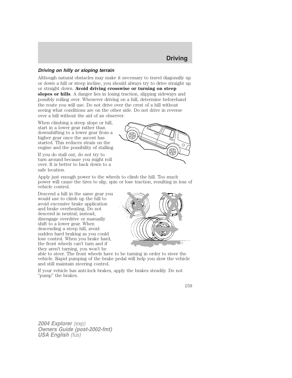 Driving | FORD 2004 Explorer v.2 User Manual | Page 159 / 296