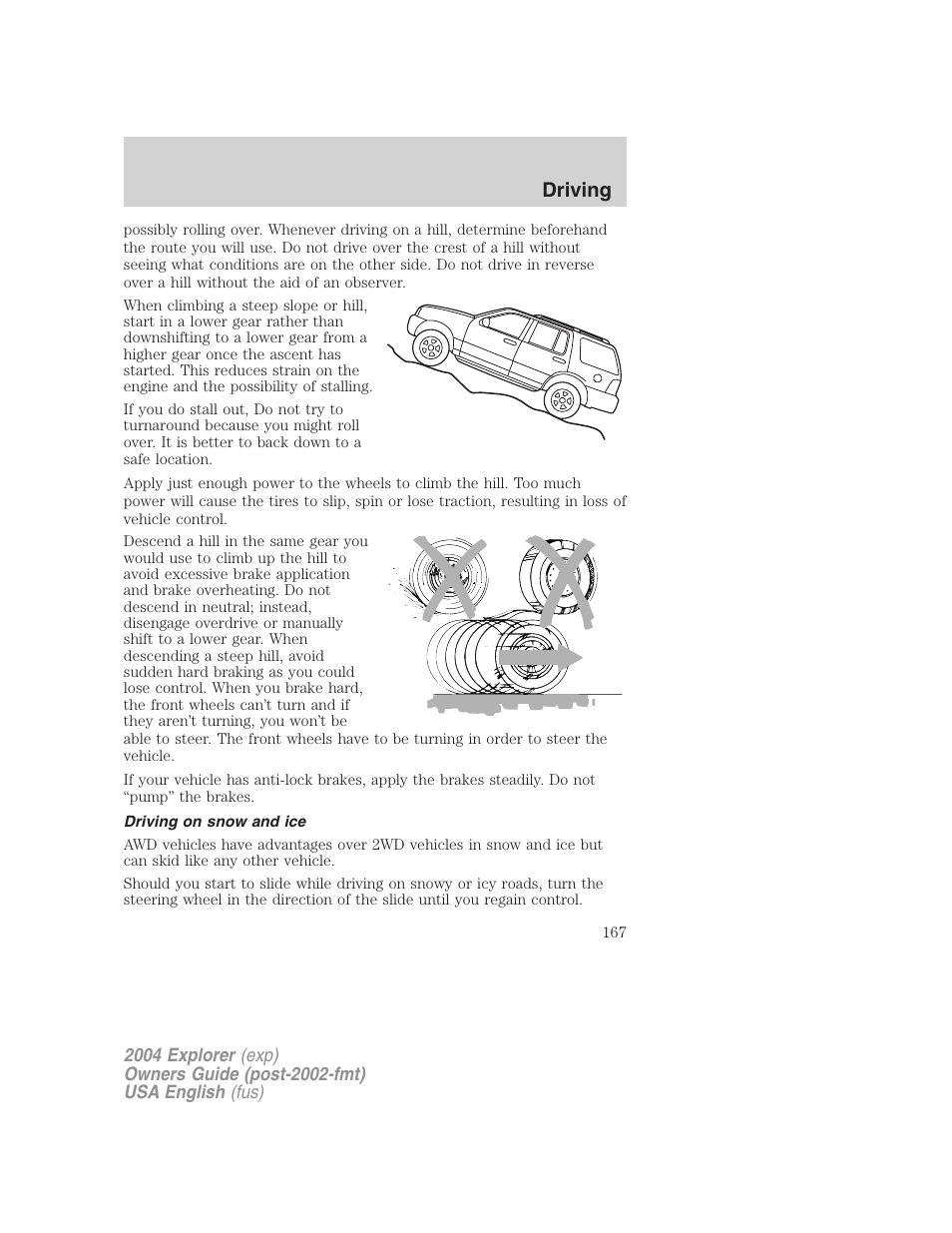 Driving | FORD 2004 Explorer v.2 User Manual | Page 167 / 296