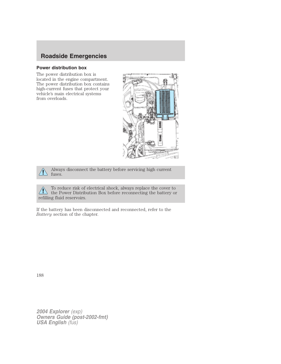 Roadside emergencies | FORD 2004 Explorer v.2 User Manual | Page 188 / 296