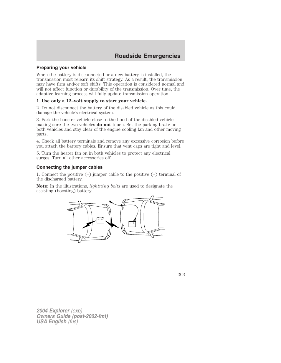 Roadside emergencies | FORD 2004 Explorer v.2 User Manual | Page 203 / 296
