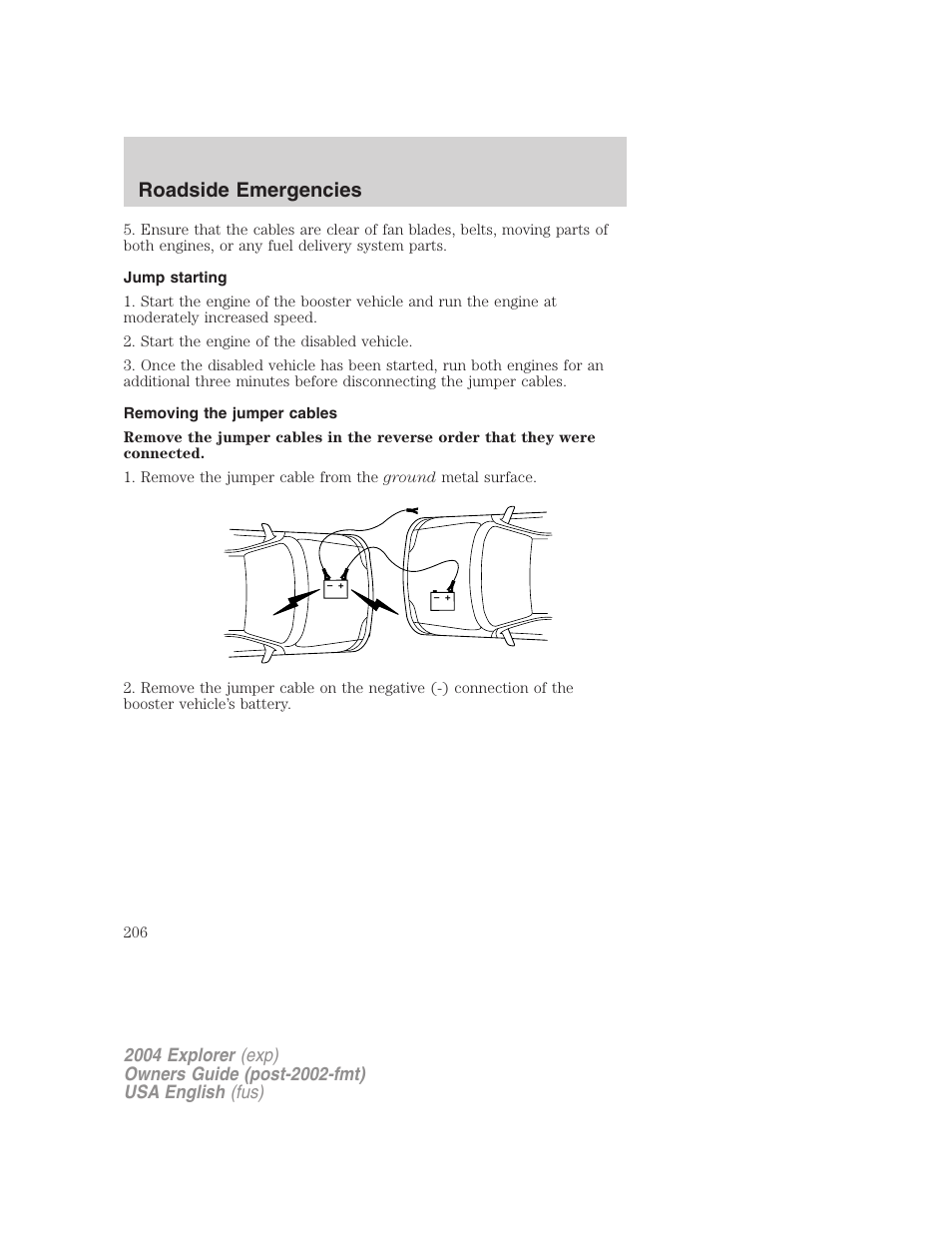 Roadside emergencies | FORD 2004 Explorer v.2 User Manual | Page 206 / 296