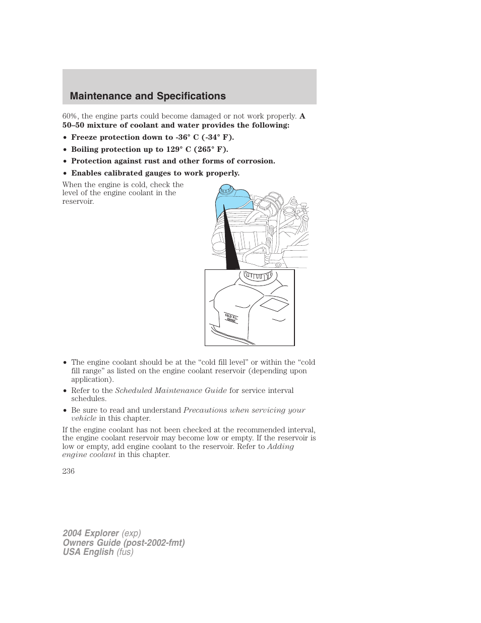 Maintenance and specifications | FORD 2004 Explorer v.2 User Manual | Page 236 / 296