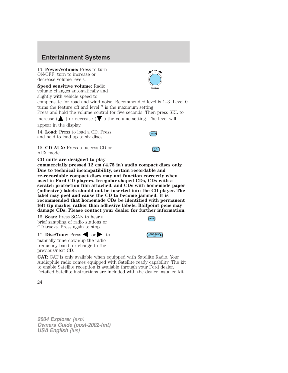 Entertainment systems | FORD 2004 Explorer v.2 User Manual | Page 24 / 296