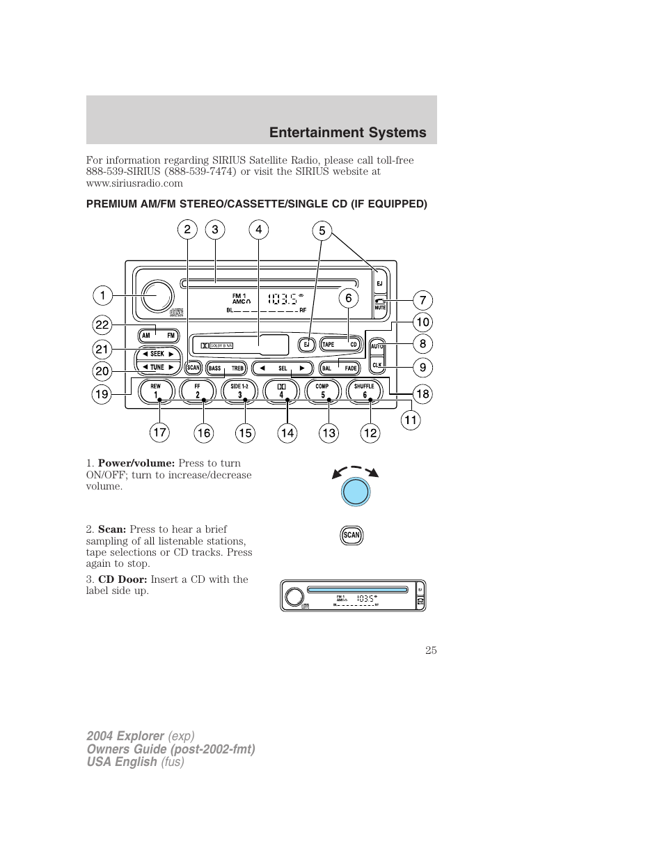 Entertainment systems | FORD 2004 Explorer v.2 User Manual | Page 25 / 296