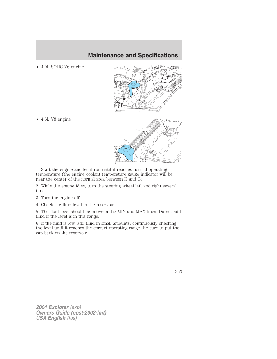 Maintenance and specifications | FORD 2004 Explorer v.2 User Manual | Page 253 / 296