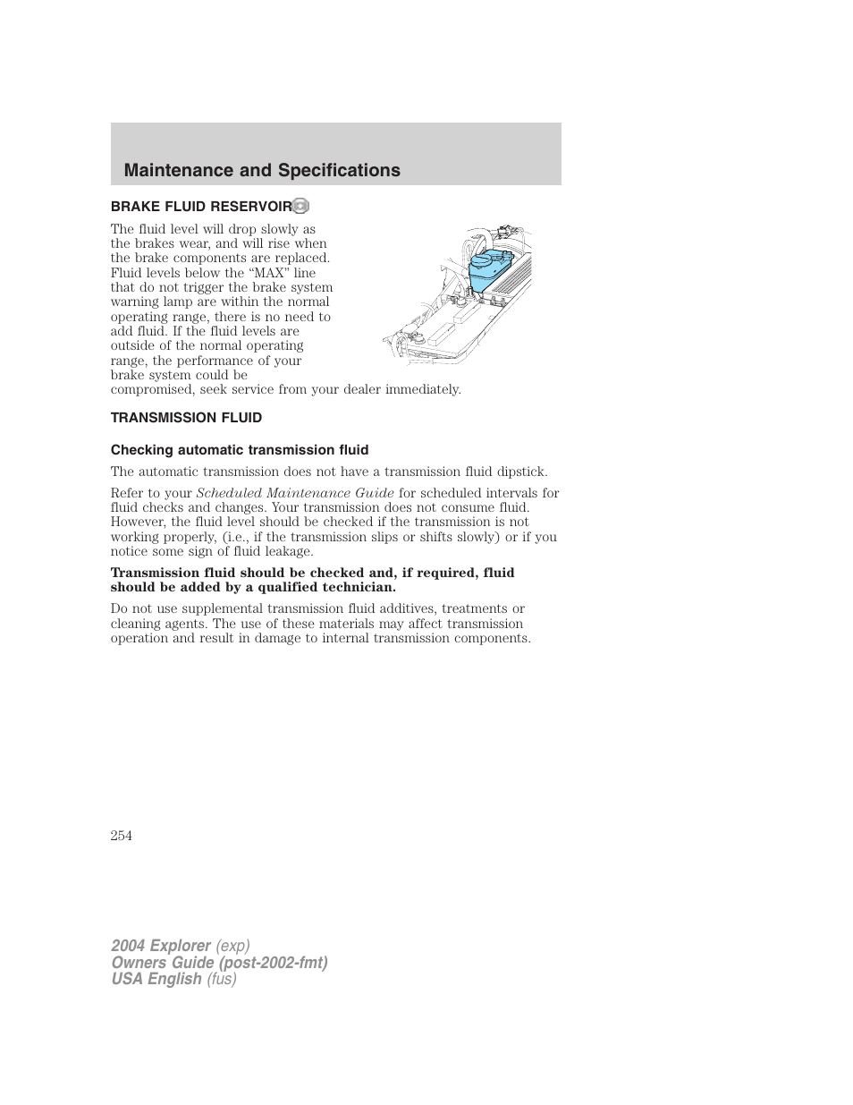 Maintenance and specifications | FORD 2004 Explorer v.2 User Manual | Page 254 / 296