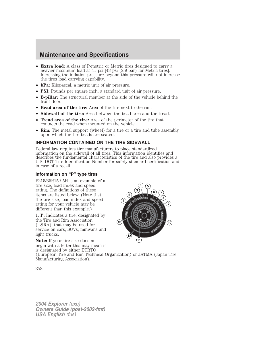 Maintenance and specifications | FORD 2004 Explorer v.2 User Manual | Page 258 / 296
