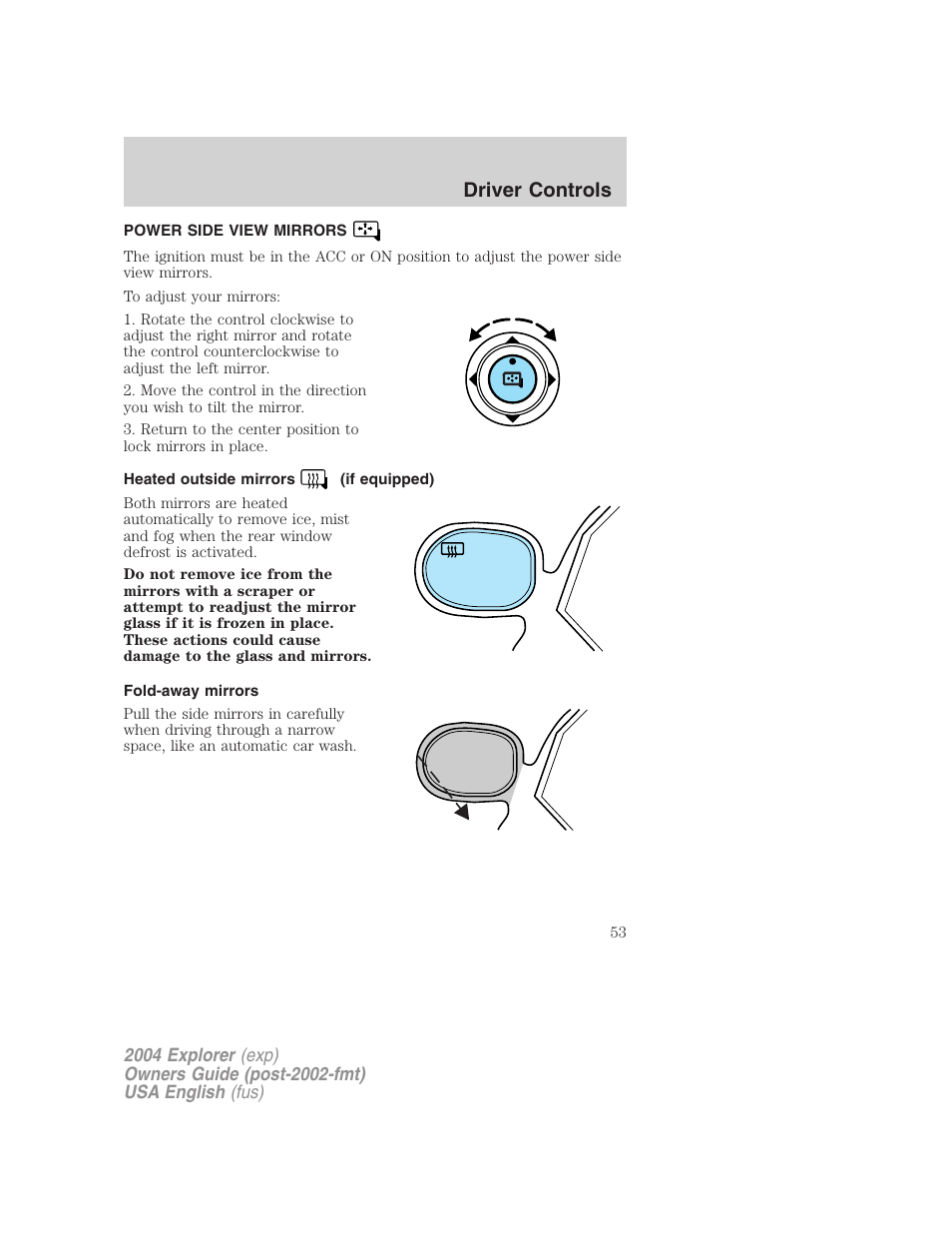 Driver controls | FORD 2004 Explorer v.2 User Manual | Page 53 / 296