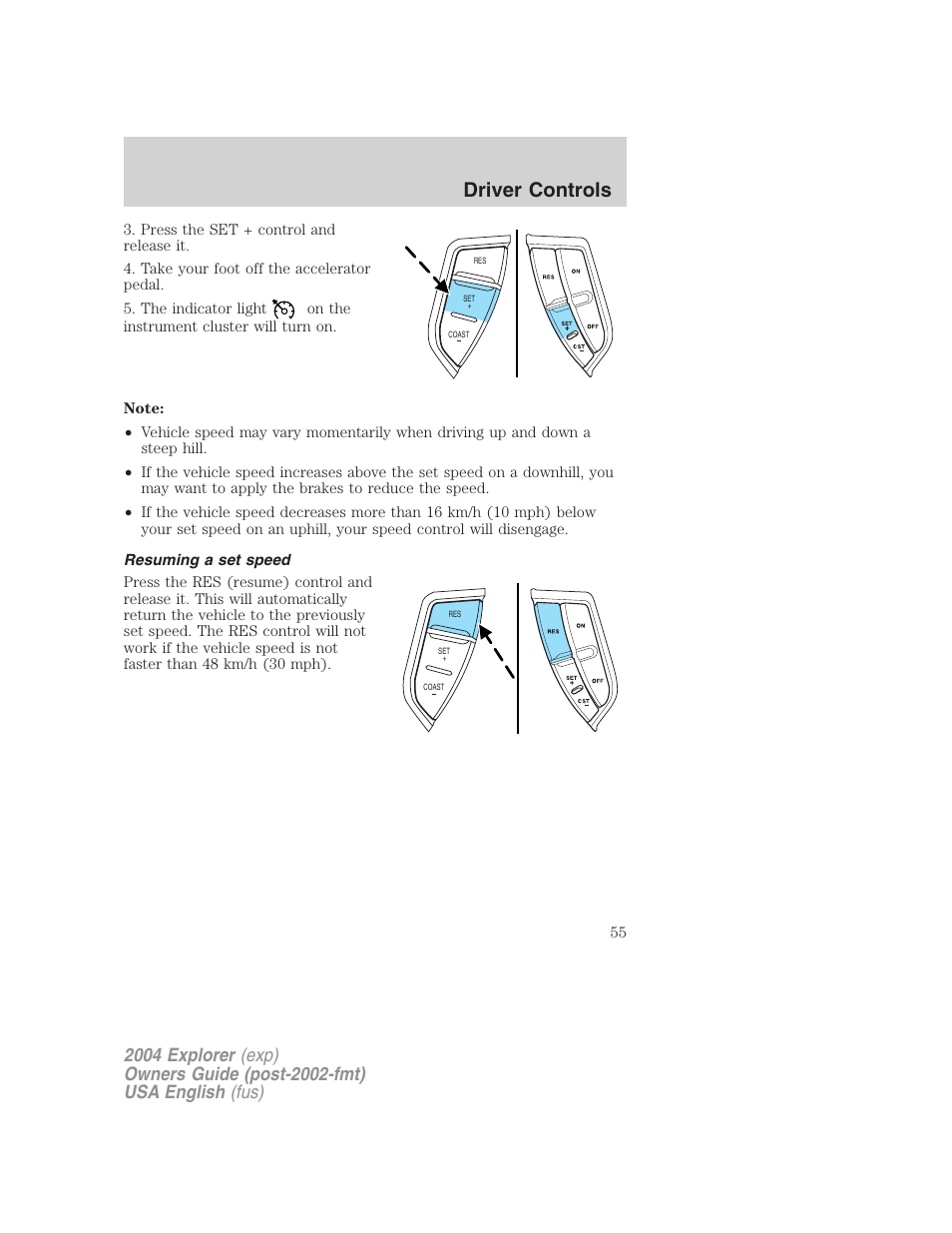 Driver controls | FORD 2004 Explorer v.2 User Manual | Page 55 / 296