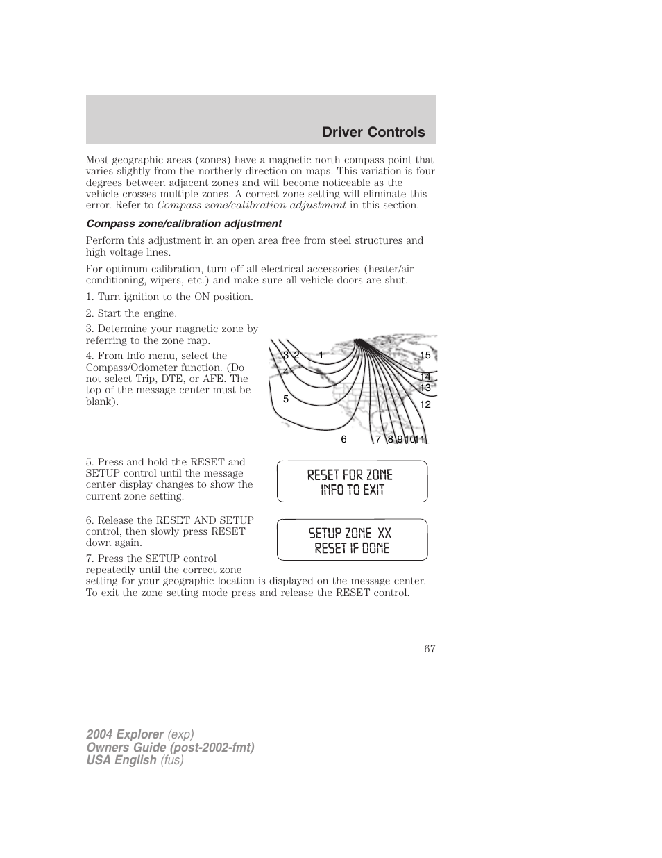 Driver controls | FORD 2004 Explorer v.2 User Manual | Page 67 / 296