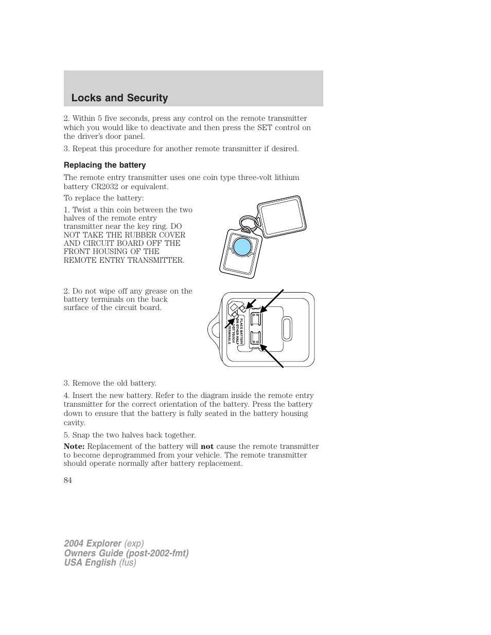 Locks and security | FORD 2004 Explorer v.2 User Manual | Page 84 / 296