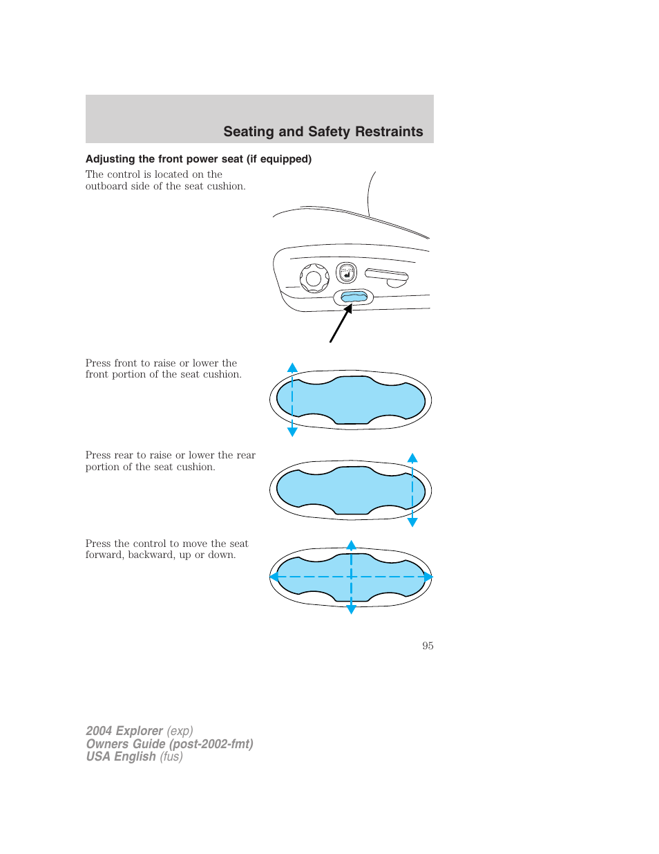 Seating and safety restraints | FORD 2004 Explorer v.2 User Manual | Page 95 / 296