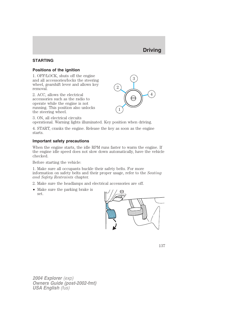 Driving | FORD 2004 Explorer v.3 User Manual | Page 137 / 296