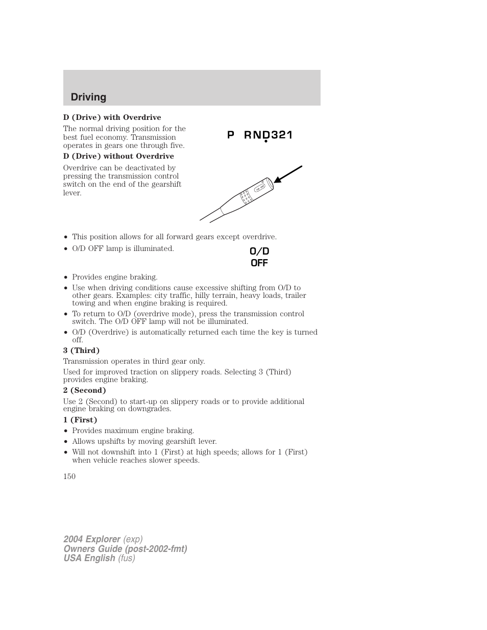 Driving | FORD 2004 Explorer v.3 User Manual | Page 150 / 296