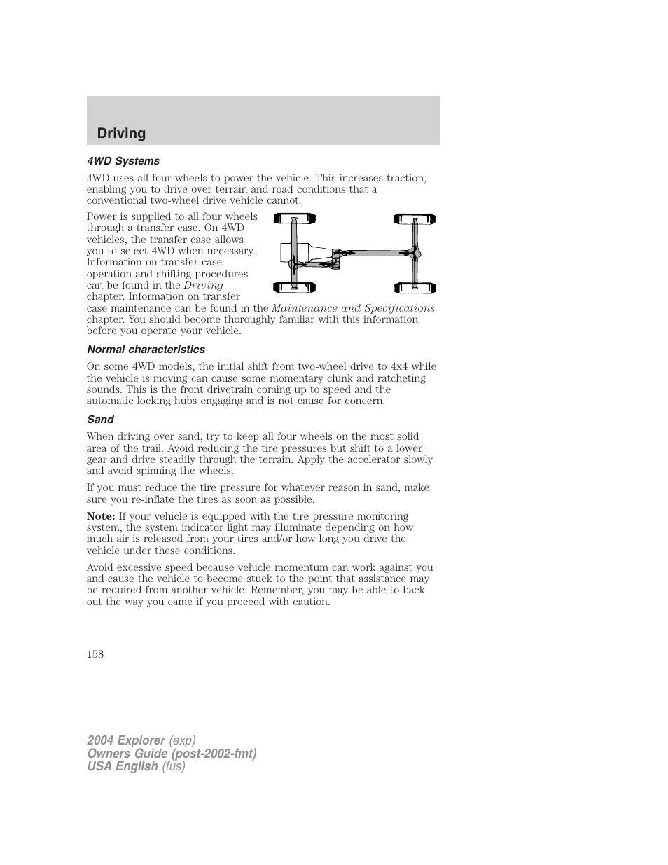 Driving | FORD 2004 Explorer v.3 User Manual | Page 158 / 296