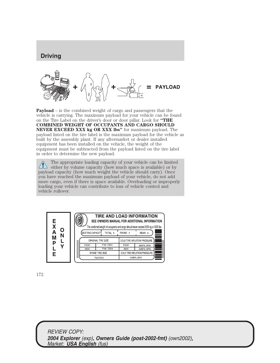 Driving | FORD 2004 Explorer v.3 User Manual | Page 172 / 296