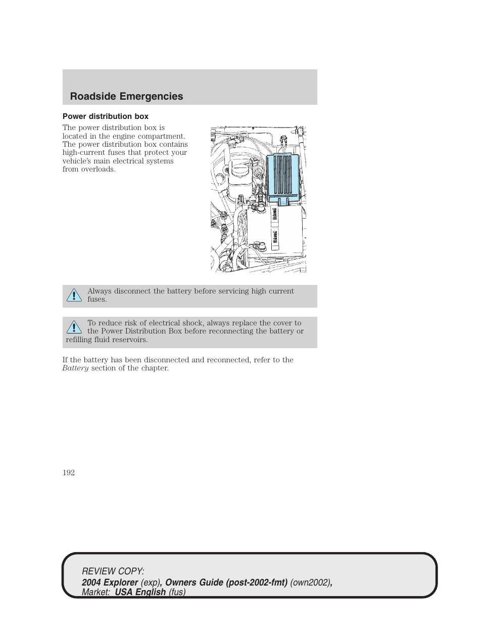 Roadside emergencies | FORD 2004 Explorer v.3 User Manual | Page 192 / 296