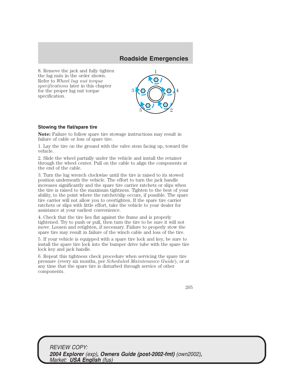 Roadside emergencies | FORD 2004 Explorer v.3 User Manual | Page 205 / 296