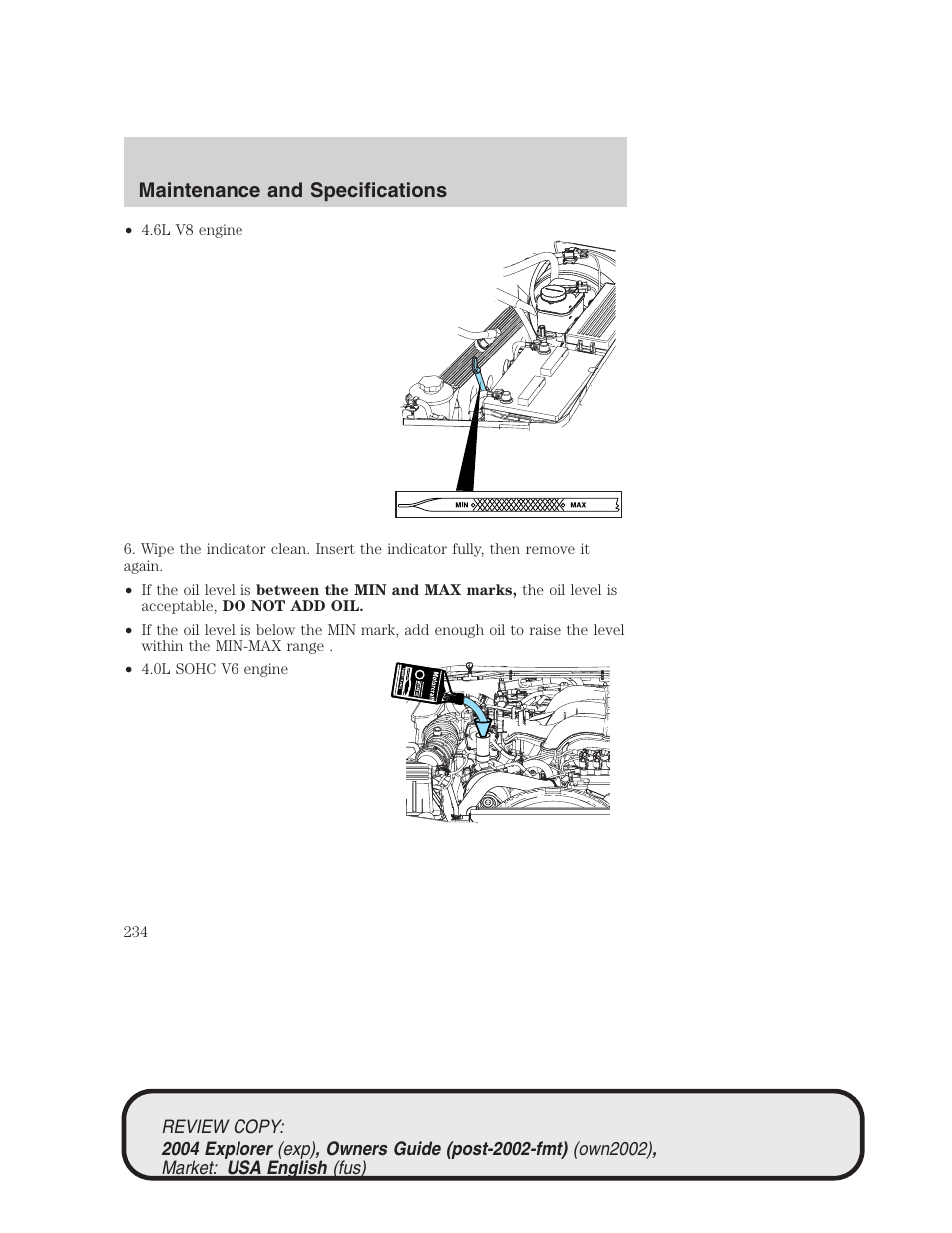 Maintenance and specifications | FORD 2004 Explorer v.3 User Manual | Page 234 / 296