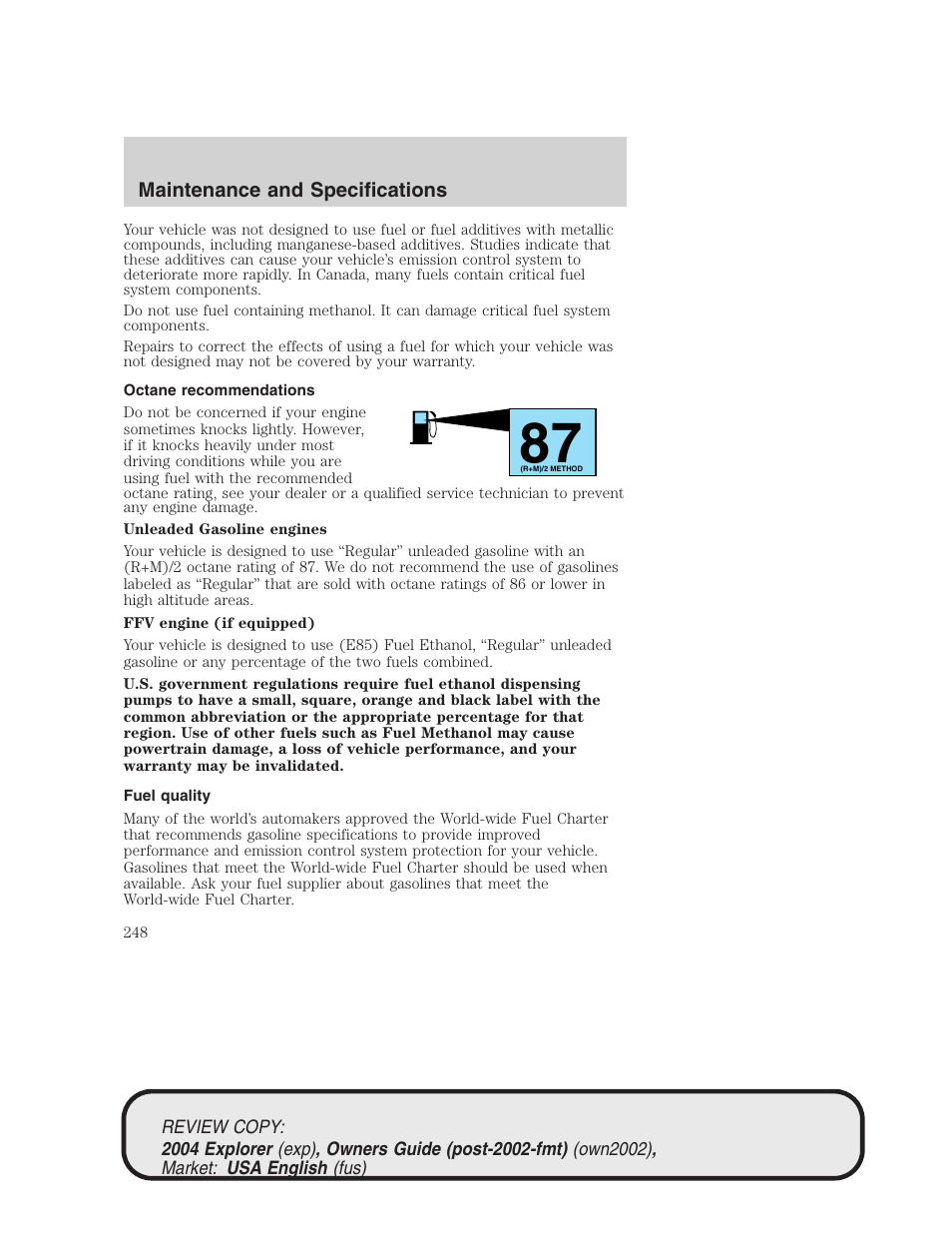 FORD 2004 Explorer v.3 User Manual | Page 248 / 296