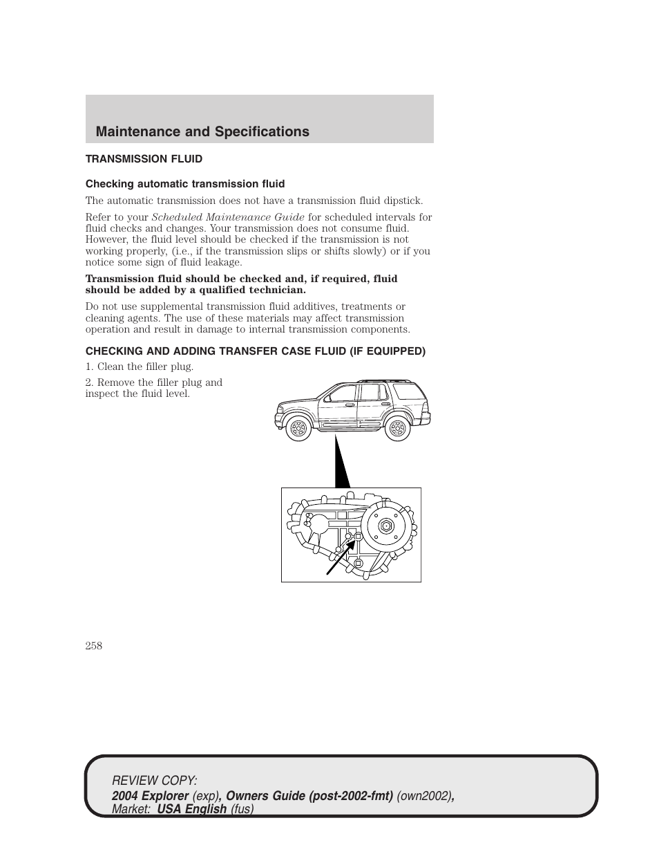 Maintenance and specifications | FORD 2004 Explorer v.3 User Manual | Page 258 / 296