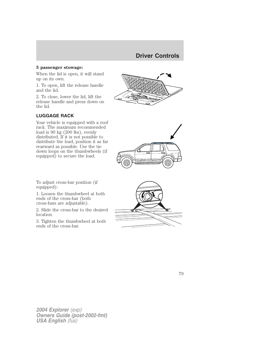 Driver controls | FORD 2004 Explorer v.3 User Manual | Page 79 / 296